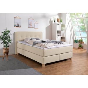 Home affaire Boxspringbett »Fargo«, inkl. Topper, in 3 Matratzenarten, in Samt- oder Strukturstoff