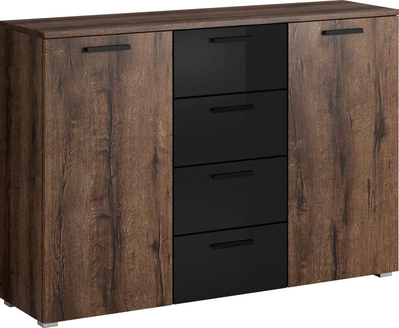 INOSIGN Kombikommode »Galaxy Breite 132 cm, zeitlose Schubladenkommode, Anrichte«, Sideboard, viel Stauraum 2-türig und mit 4 Schubladen