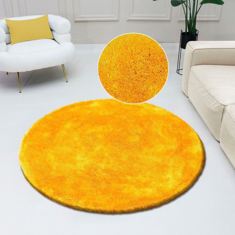 Bruno Banani Hochflor-Teppich »Dana Teppich, Kundenliebling«, rund, 30 mm Höhe, unifarben, Mikrofaser Teppiche, Wohnzimmer, Schlafzimmer, Esszimmer