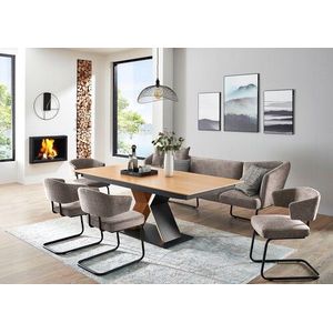 K+W Komfort & Wohnen Essgruppe »Mikkado Tube«, (6 tlg.), 4 Freischwinger und einem Funktionesstisch