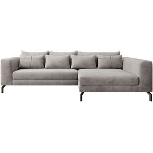 INOSIGN Ecksofa »Cross, mit softem Sitz, L-Form, wendbare Zierkissen, Breite 284 cm«, Couch mit vielen Kissen, stylische Kreuznaht, elegante Metallfüße