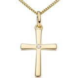 Firetti Kettenanhänger »Schmuck Geschenk Gold 333 Halsschmuck Anhänger für Halskette Kreuz«, mit Brillant
