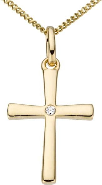 Firetti Kettenanhänger »Schmuck Geschenk Gold 333 Halsschmuck Anhänger für Halskette Kreuz«, mit Brillant