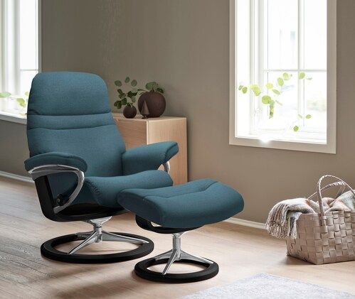 Stressless® Relaxsessel »Sunrise«, (Set, Relaxsessel mit Hocker), mit Signature Base, Größe S, Gestell Schwarz