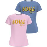 DELMAO T-Shirt »2er Pack T-Shirt mit Foliendruck«, (Packung, 2 tlg.), 2er Packung T-Shirts