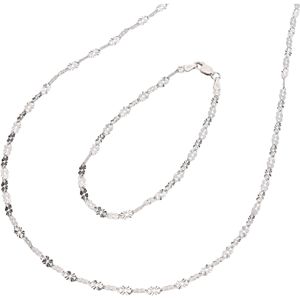 Firetti Ketten und Armband Set »Multipack Schmuck Geschenk Silber 925 Armkette Halskette Plättchen«, (Set, 2 tlg.)