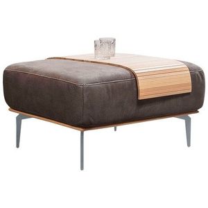 W.SCHILLIG Polsterhocker »run«, mit elegantem Holzsockel, Füße in Silber matt, Breite 75 cm