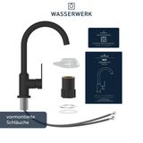WASSERWERK Spültischarmatur »WK 5, Wasserhahn, Küche, Einhebelmischer«, 360° schwenkbar, Cold-Start-Funkt., geräuscharm