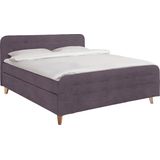TOM TAILOR HOME Boxspringbett »NORDIC BOX«, mit Knopfheftung im Kopfteil und Fußteil, Füße in Buche natur