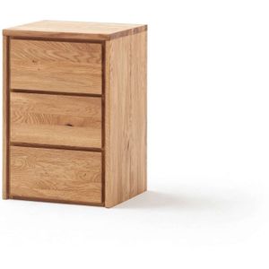 Home affaire Kommode »Zetra Nachtkommode, Nachttisch, 3 Schubladen mit Soft-Close-Function«, Fertig montiert, Eiche Massivholz, Breite 47 cm