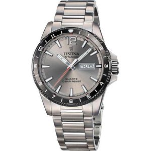 Festina Quarzuhr »Calendario Titanium«, Armbanduhr, Herrenuhr, analog, Tag, Wochentag