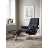 Stressless® Relaxsessel »Mayfair«, (Set, Relaxsessel mit Hocker), mit Hocker, mit Cross Base, Größe S, M & L, Holzakzent Braun