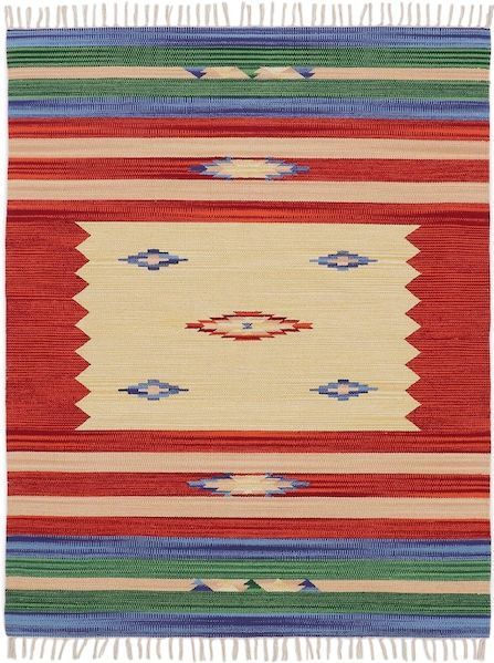 carpetfine Teppich »Kelim Mira«, rechteckig, 5 mm Höhe
