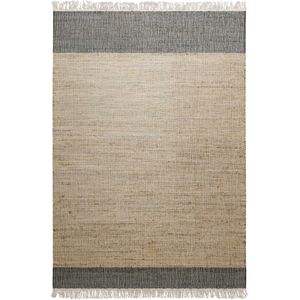 Green Looop Teppich »Viktor«, rechteckig, 4 mm Höhe, Jute handgewebt, Natur, Wohnzimmer, Schlafzimmer, modern, gestreift