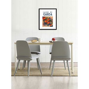 queence Bild »Gardasee«, Italien-Schriftzug-Obst-Obst Bilder-Kunst, (1 St.), HD Premium Poster-Druck inkl. Holzrahmen