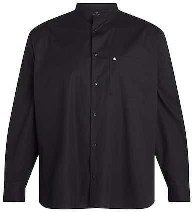 Calvin Klein Big&Tall Businesshemd »BT_POPLIN GRANDAD COLLAR SHIRT«, in Großen Größen mit Logoprint