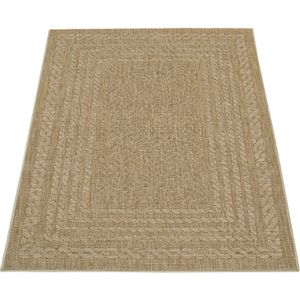 Paco Home Teppich »Liege 390«, rechteckig, 4 mm Höhe, Flachgewebe, melierte Sisal Optik, mit Bordüre, Outdoor geeignet