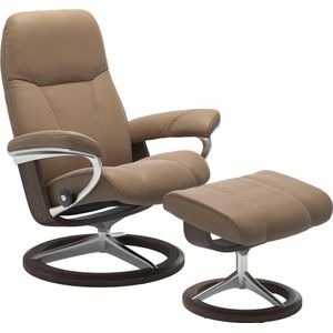 Stressless® Relaxsessel »Consul«, (Set, Relaxsessel mit Hocker), mit Hocker, mit Signature Base, Größe L, Gestell Wenge