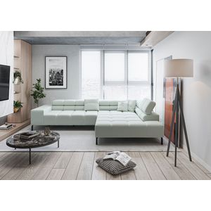 INOSIGN Ecksofa »Ancona New, wahlweise motorische Sitztiefenverstellung, auch in Cord«, feine Steppung, mit Kopfteilverstellung, 3 Zierkissen, L-Form