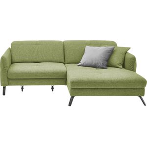 set one by Musterring Ecksofa »SO 4400 V«, wahlweise mit motorischer Bettfunktion & Kopfverstellung, Fuß schwarz