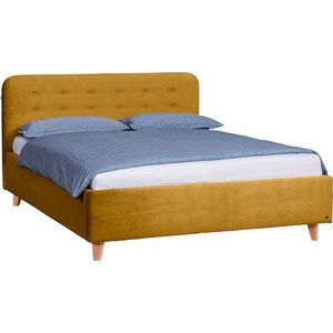 TOM TAILOR HOME Polsterbett »NORDIC BED«, mit Knopfheftung im Kopfteil, Füße Buche natur