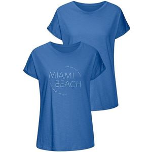 Vivance T-Shirt »mit modischem Frontprint«, (2er-Pack), aus weicher Baumwoll-Qualität