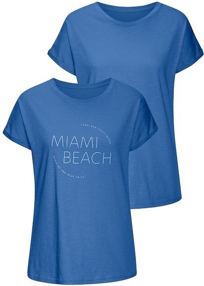 Vivance T-Shirt »mit modischem Frontprint«, (2er-Pack), aus weicher Baumwoll-Qualität