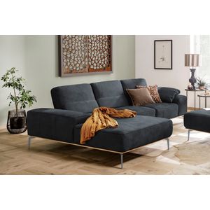 W.SCHILLIG Ecksofa »run, Designsofa mit tollem Sitzkomfort, bequem, L-Form«, mit elegantem Holzsockel, Füße in Silber matt, Breite 299 cm