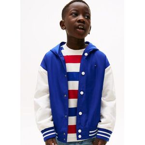 Tommy Hilfiger Bomberjacke »HOODED GRAPHIC BOMBER«, mit Kapuze, mit großem Logo, Kontrast-Streifen