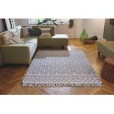 TOM TAILOR HOME Teppich »Colored Macrame«, rechteckig, 10 mm Höhe, Handweb Teppich, reine Wolle, handgewebt, mit Fransen, Scandi Design