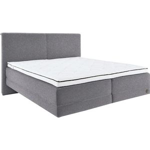 Birkenstock Boxspringbett »Arran«, in Schwebeoptik, mit glattem Kopfteil, Kopfteilhöhe 124 cm
