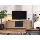 Home affaire Lowboard »Mayenne, TV-Lowboard, Breite 157 cm«, TV-Kommode, Türen mit Rillen-Optik, 2 Schubkästen