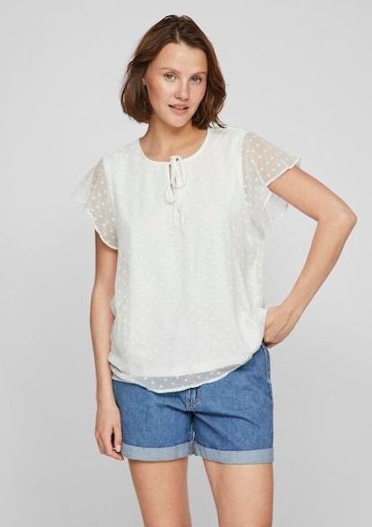 Vila Kurzarmshirt »VIEDEE C/S V-NECK TOP - NOOS«