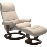 Stressless® Relaxsessel »View«, (Set, Relaxsessel mit Hocker), mit Classic Base, Größe S,Gestell Braun