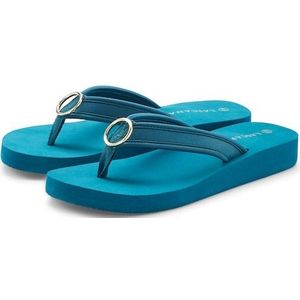 LASCANA Badezehentrenner, Sandale, Pantolette, Badeschuh mit Ringapplikation ""Italy"" VEGAN