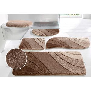 my home Badematte »Josie, Badvorleger, Badezimmer Teppich«, rutschhemmend beschichtet, fußbodenheizungsgeeignet-schnell trocknend-strapazierfähig, Badteppich, Badematten, rechteckig, rund & als 3-tlg. Set erhältlich