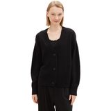 TOM TAILOR Denim Cardigan, mit Strickstruktur und Knopfleiste