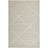 Sansibar Teppich »Braderup«, rechteckig, 2 mm Höhe, Flachgewebe, modernes Scandi Design, Motiv Rauten, mit Fransen