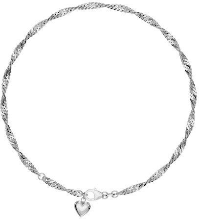 Firetti Fußkette mit Anhänger »Schmuck Geschenk Silber 925 Körperschmuck Herz+LIEBE Singapurkette«