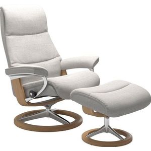 Stressless® Relaxsessel »View«, (Set, Relaxsessel mit Hocker), mit Signature Base, Größe S,Gestell Eiche