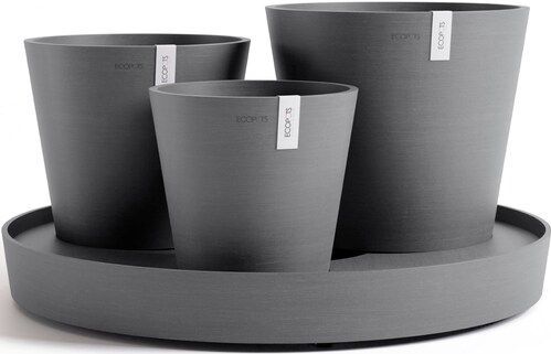 ECOPOTS Blumentopf »Dubai Grau«, für innen und außen: frostsicher, bruchsicher und lichtbeständig