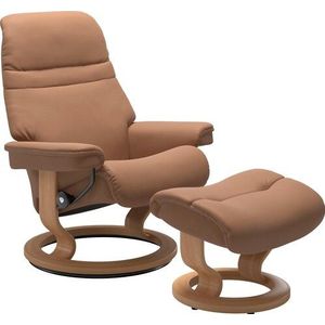 Stressless® Relaxsessel »Sunrise«, (Set, Relaxsessel mit Hocker), mit Classic Base, Größe S, Gestell Eiche