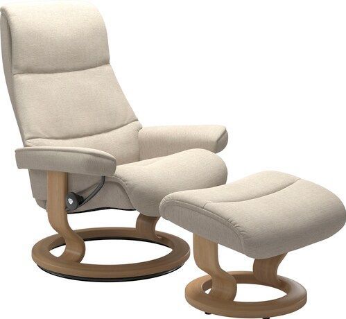 Stressless® Relaxsessel »View«, (Set, Relaxsessel mit Hocker), mit Classic Base, Größe M,Gestell Eiche
