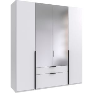 Wimex Drehtürenschrank »Mugano, 135 oder 180cm breit, 208 oder 236cm hoch, Made in Germany«, (mit langen Griffstangen aus Metall), wahlweise mit oder ohne Spiegel, mit Schubladen