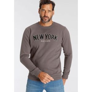H.I.S Sweater, Langarm, lockere Passform, bestickte Optik, Rundhalsausschnitt