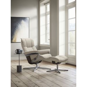 Stressless® Relaxsessel »Mayfair«, (Set, Relaxsessel mit Hocker), mit Hocker, mit Cross Base, Größe S, M & L, Holzakzent Wenge