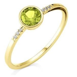 Orolino Fingerring »Gold 585 mit 6x Brillant zus. 0,025ct. und Peridot«