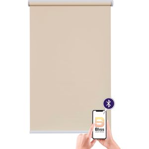 sunlines Elektrisches Rollo »San Francisco«, verdunkelnd, Verdunkelung, mit Bohren, freihängend, appgesteuert via Bluetooth, mit Motor und Akku, weißer Fallstab