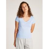 Tommy Jeans T-Shirt »TJW SLIM V-NECK TEE«, mit Logo-Stickerei