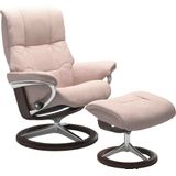 Stressless® Relaxsessel »Mayfair«, (Set, Relaxsessel mit Hocker), mit Hocker, mit Signature Base, Größe S, M & L, Gestell Braun